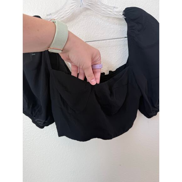 Reformation Sinead Black Heart Neck Crop Top Size 4 - Picture 5 of 9